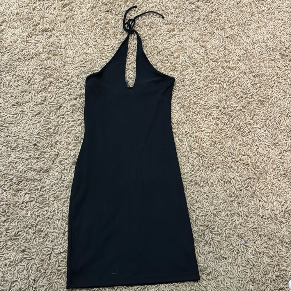 Black halter dress